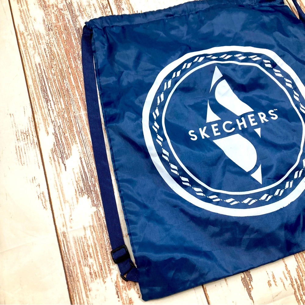 Skechers Cinch Bag Navy Blue & White Backpack View 2